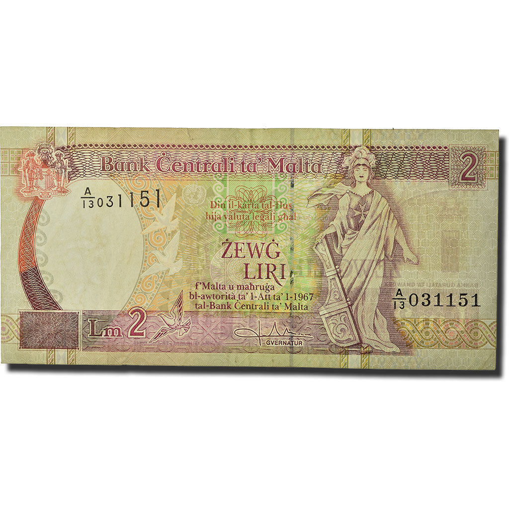 Banknote, Malta, 2 Liri, L.1967 (1989), KM:41, UNC(65-70)