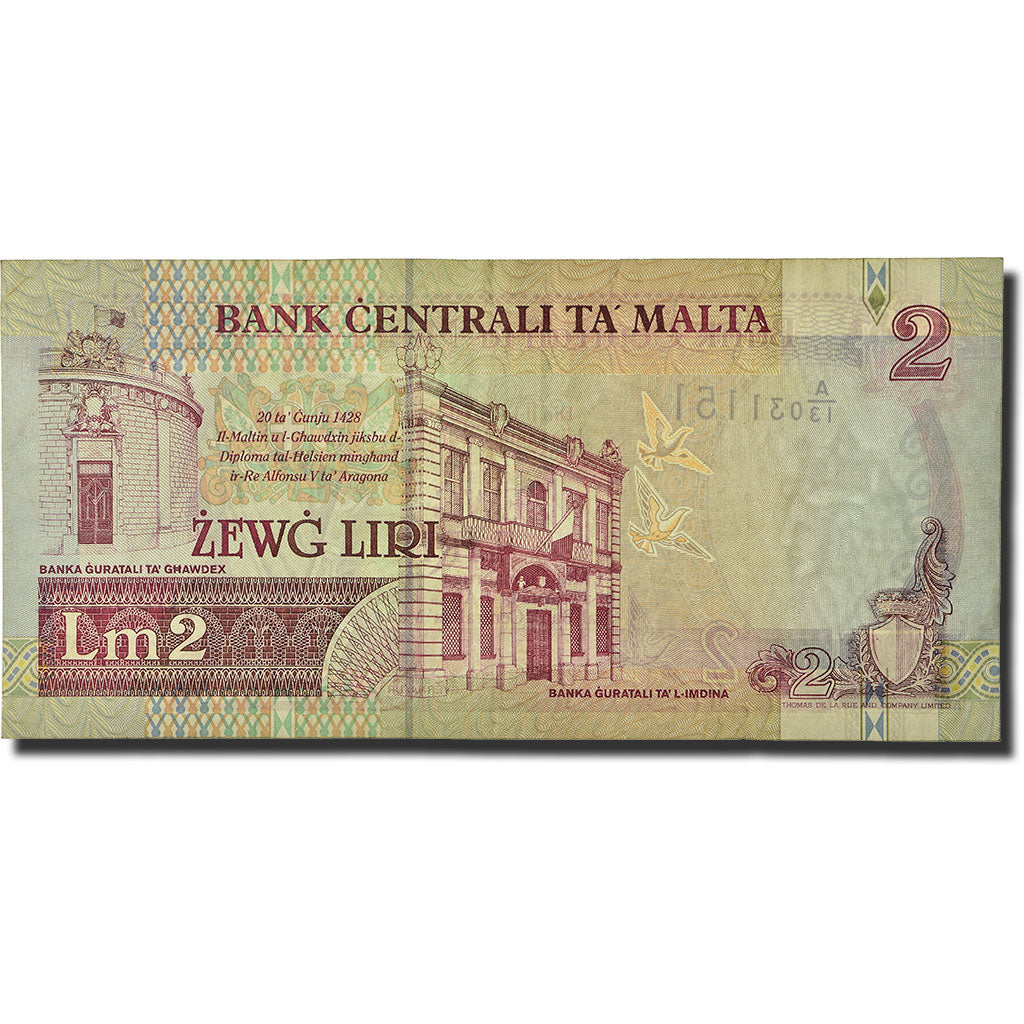 Banknote, Malta, 2 Liri, L.1967 (1989), KM:41, UNC(65-70)