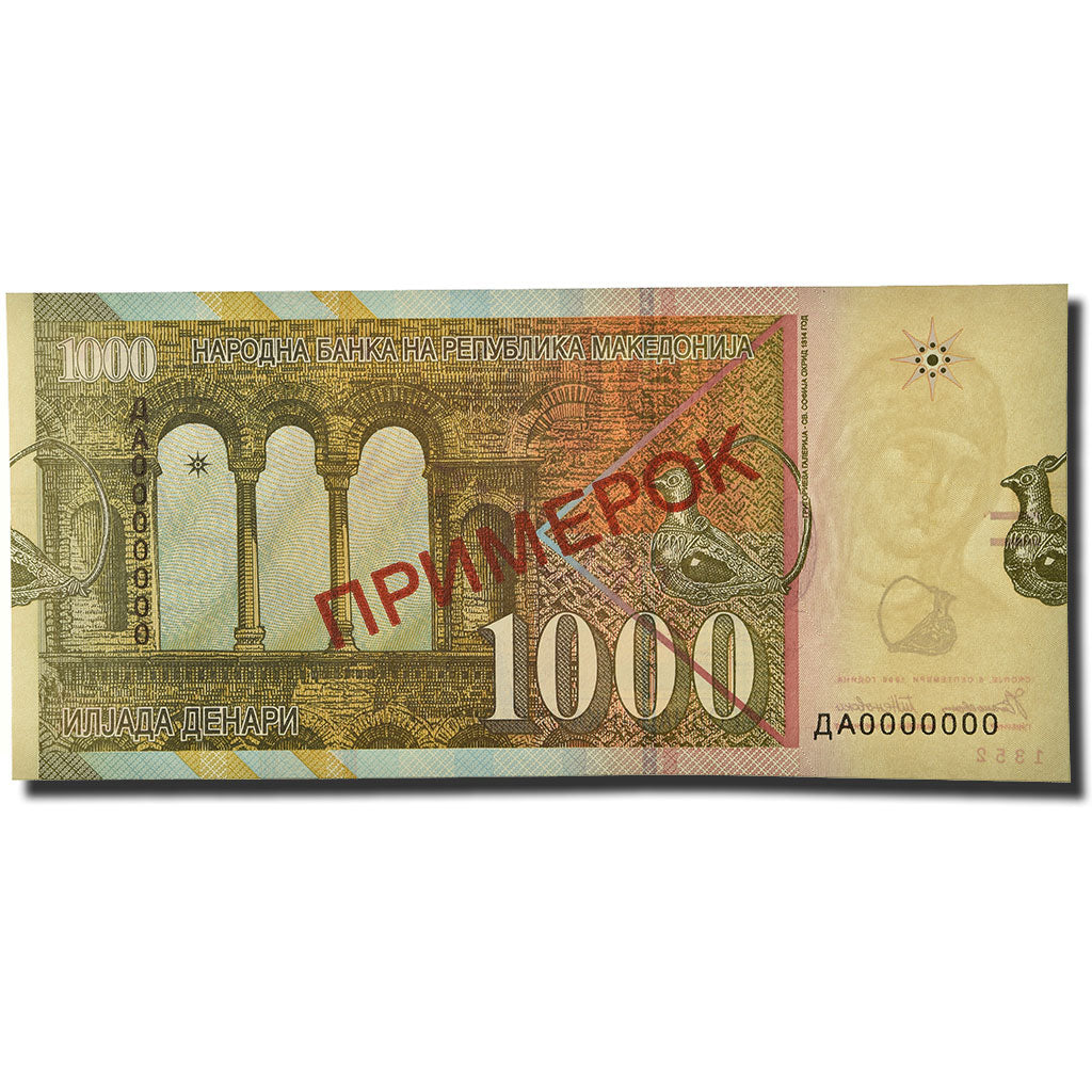 SPECIMEN Banknote, Macedonia, 1000 Denari, 1996, 1996-09-08, KM:18s, UNC(65-70)