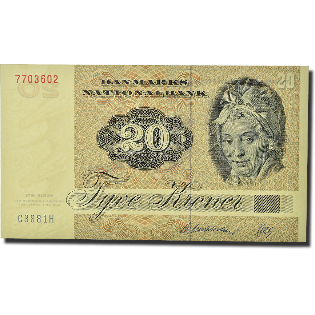 Banknote, Denmark, 20 Kroner, 1979-1988, 1988, KM:49h, UNC(65-70)