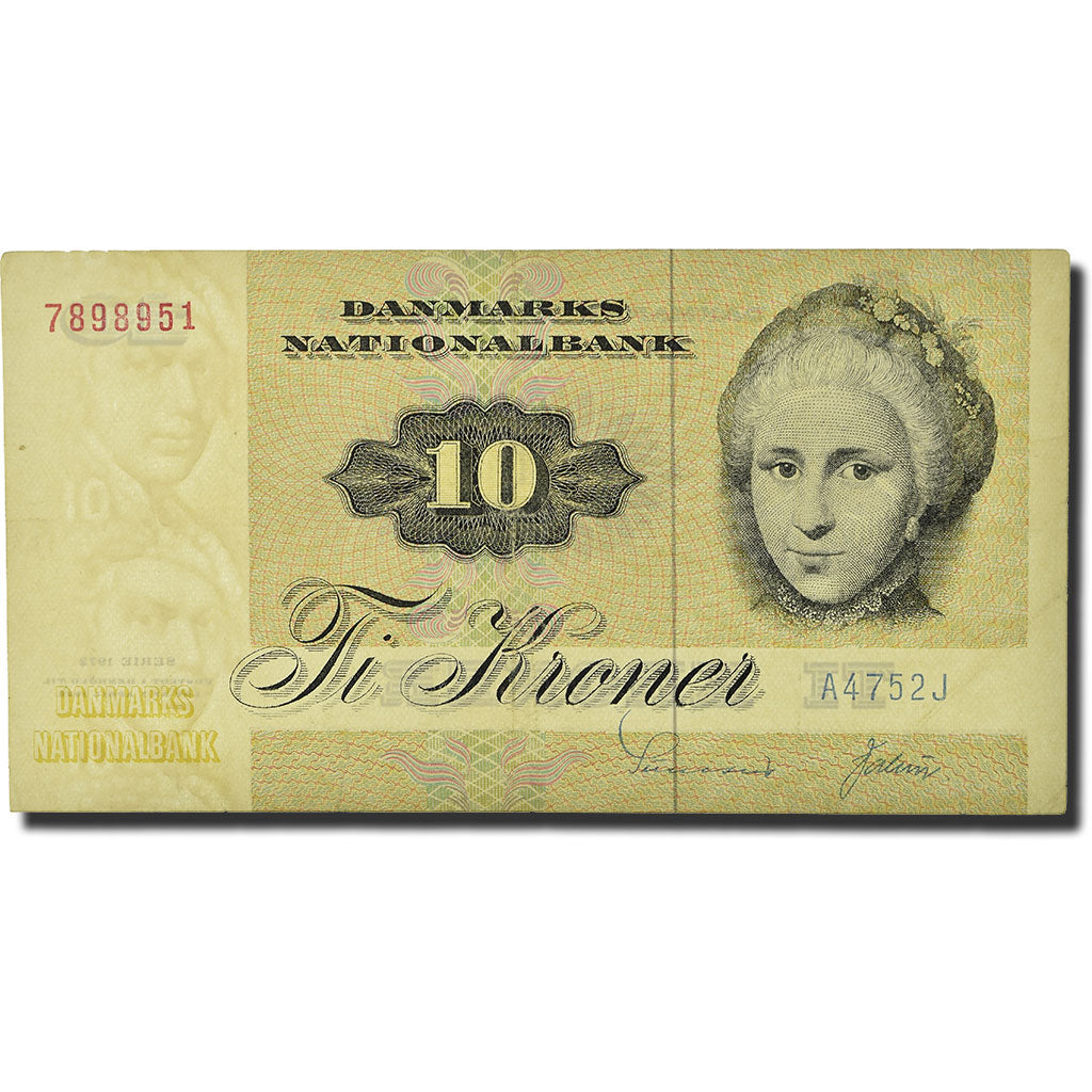 Banknote, Denmark, 10 Kroner, ND (1972-1978), KM:48c, EF(40-45)