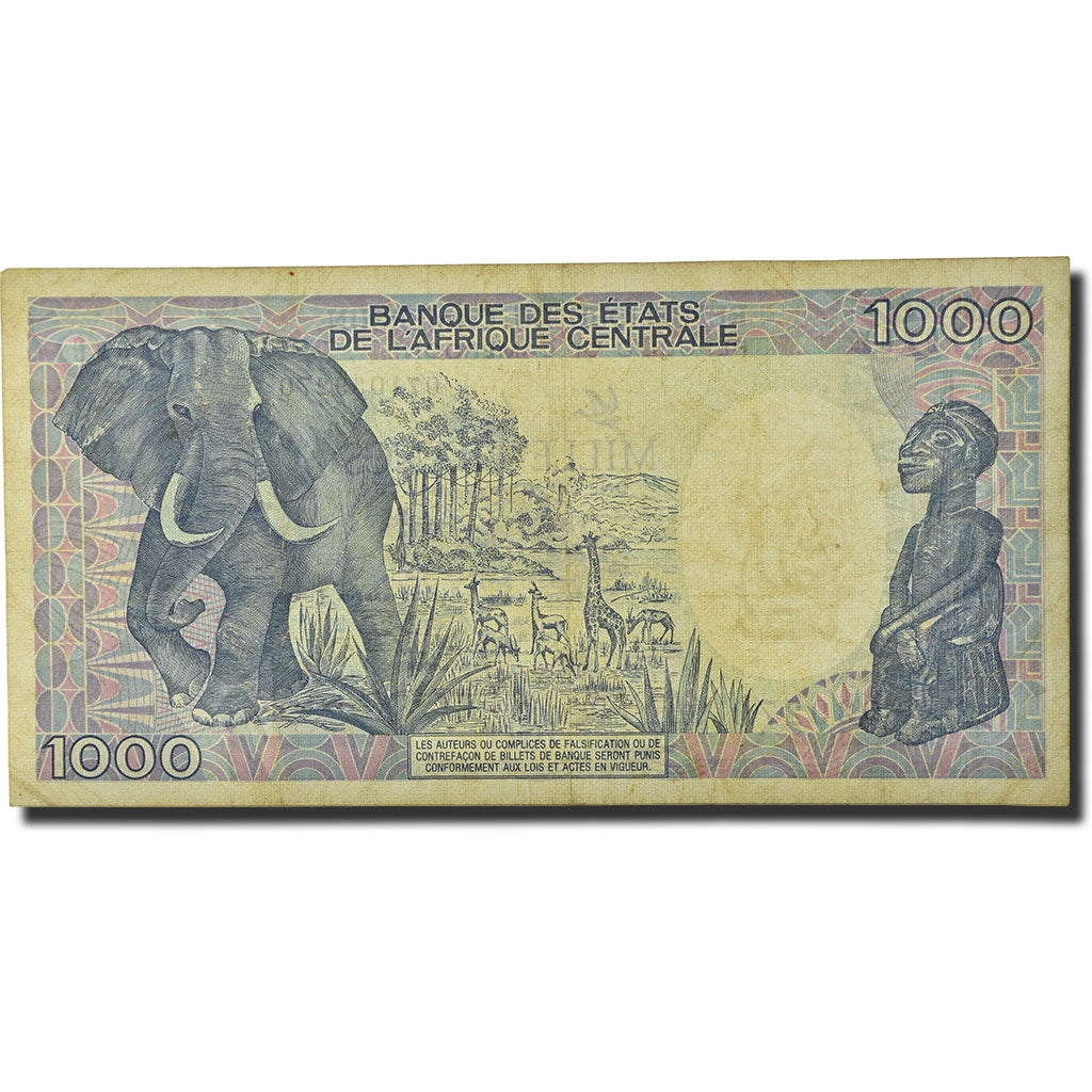 Banknote, Cameroon, 1000 Francs, 1987, 1987-01-01, KM:26a, VF(30-35)