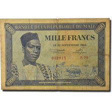 Banknote, Mali, 1000 Francs, 1960, 1960-09-22, KM:4, VG(8-10)