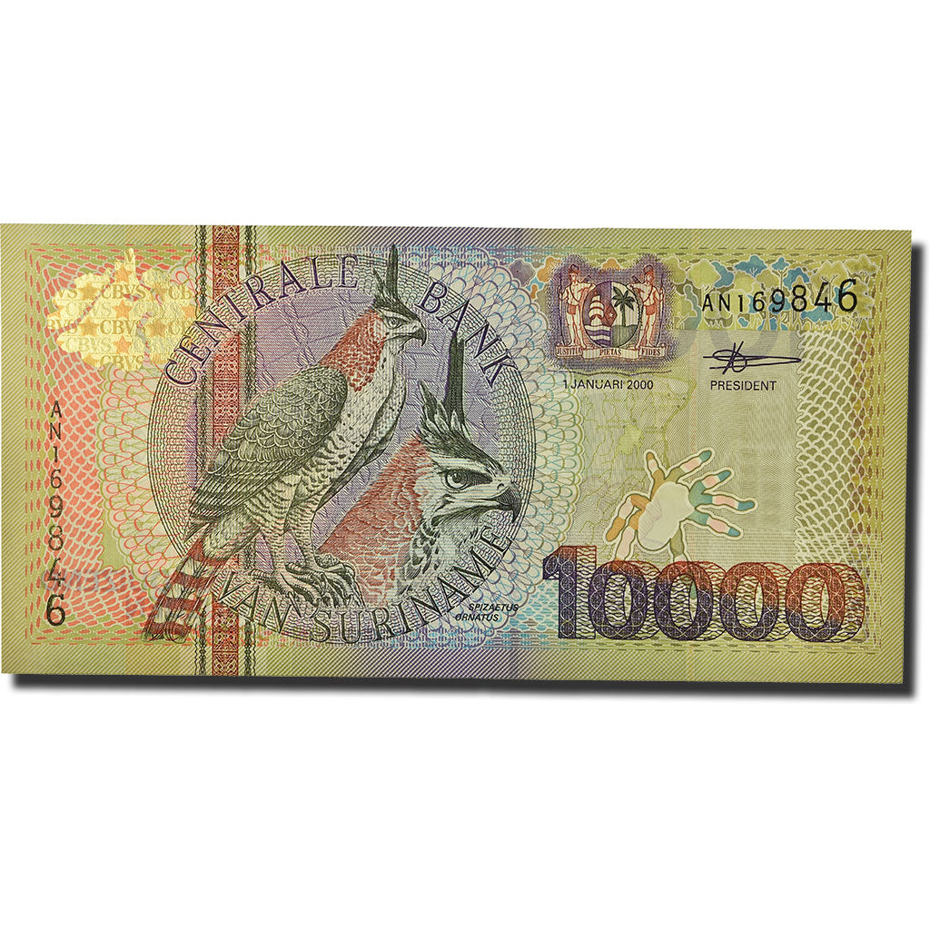 Biljet, Suriname, 10,000 Gulden, 2000, 2000-01-01, KM:153, NIEUW