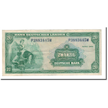 Banknote, GERMANY - FEDERAL REPUBLIC, 20 Deutsche Mark, 1949, 1949-08-22, KM:6a