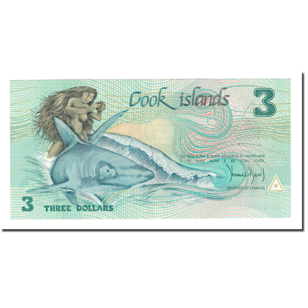Banknote, Cook Islands, 3 Dollars, 1992, 1992-10, KM:6, UNC(65-70)