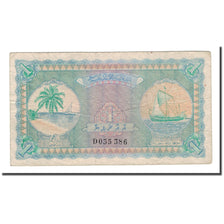 Biljet, Malediven, 1 Rupee, 1960, 1960-06-04, KM:2b, TB