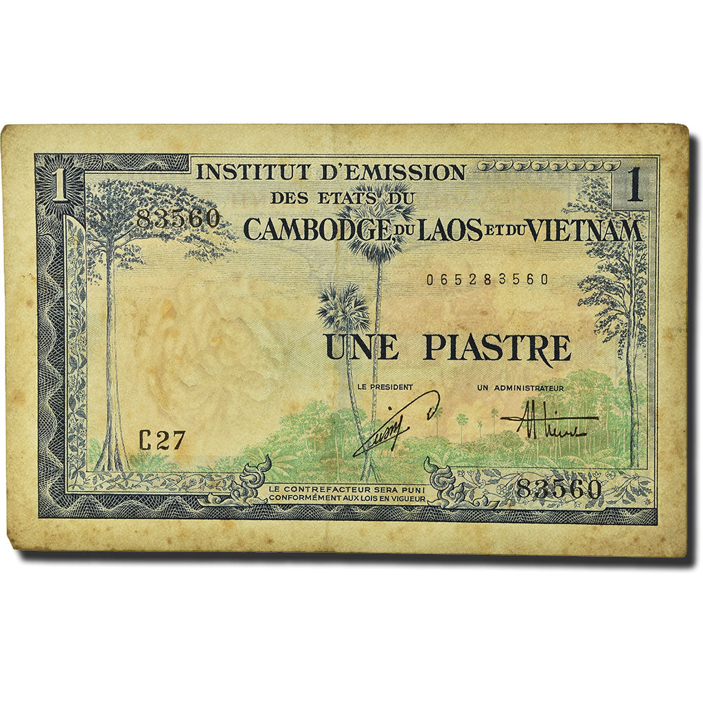 Geldschein, FRENCH INDO-CHINA, 1 Piastre = 1 Dong, 1953-1954, KM:105, SGE
