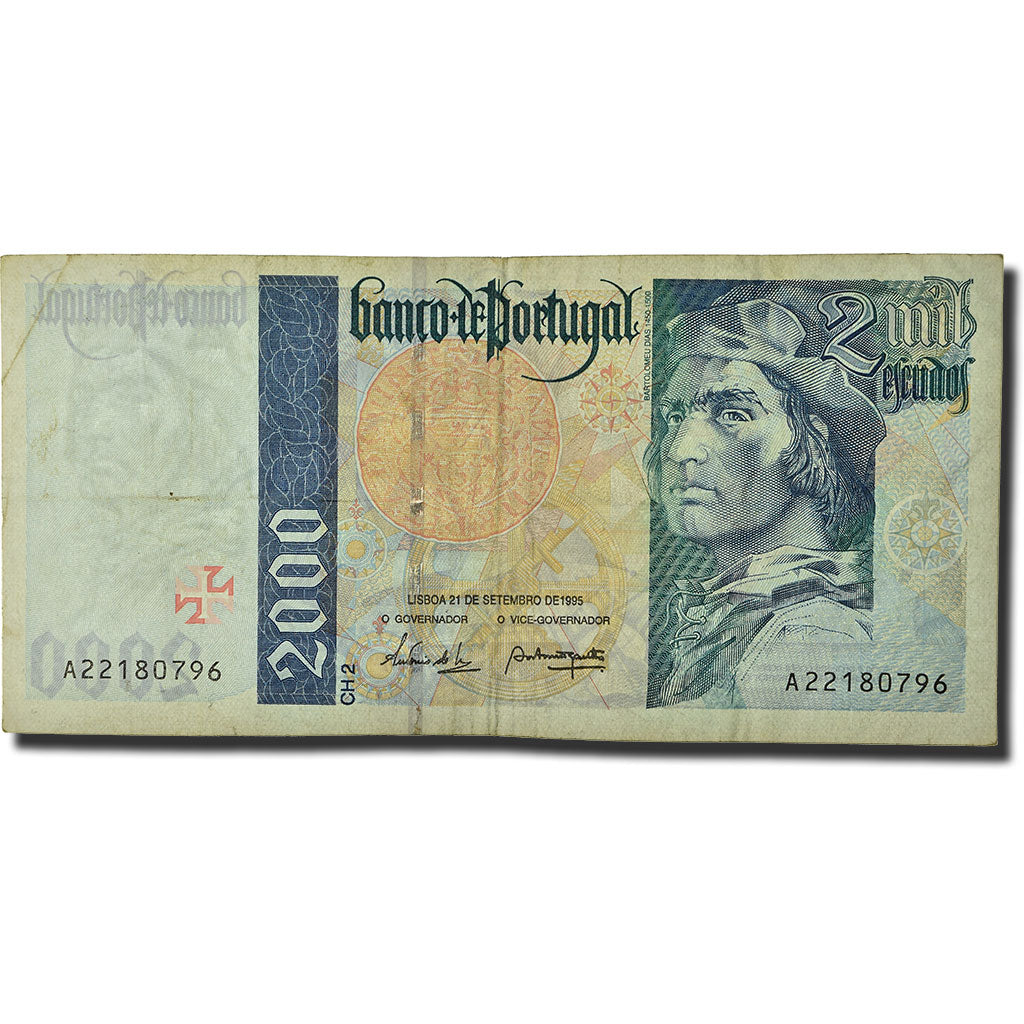 Banknote, Portugal, 2000 Escudos, 1995, 1995-09-21, KM:189a, VF(20-25)