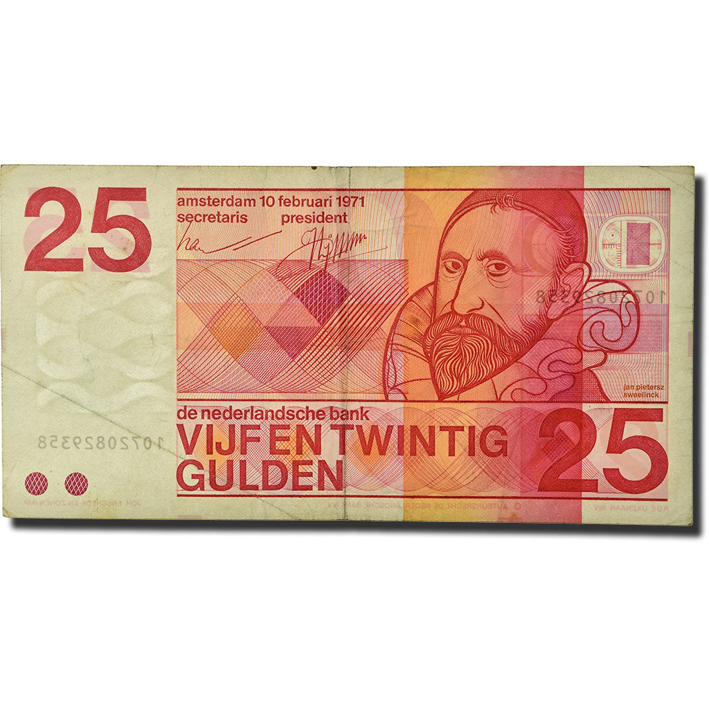 Banknote, Netherlands, 25 Gulden, 1971, 1971-02-10, KM:92b, VF(20-25)