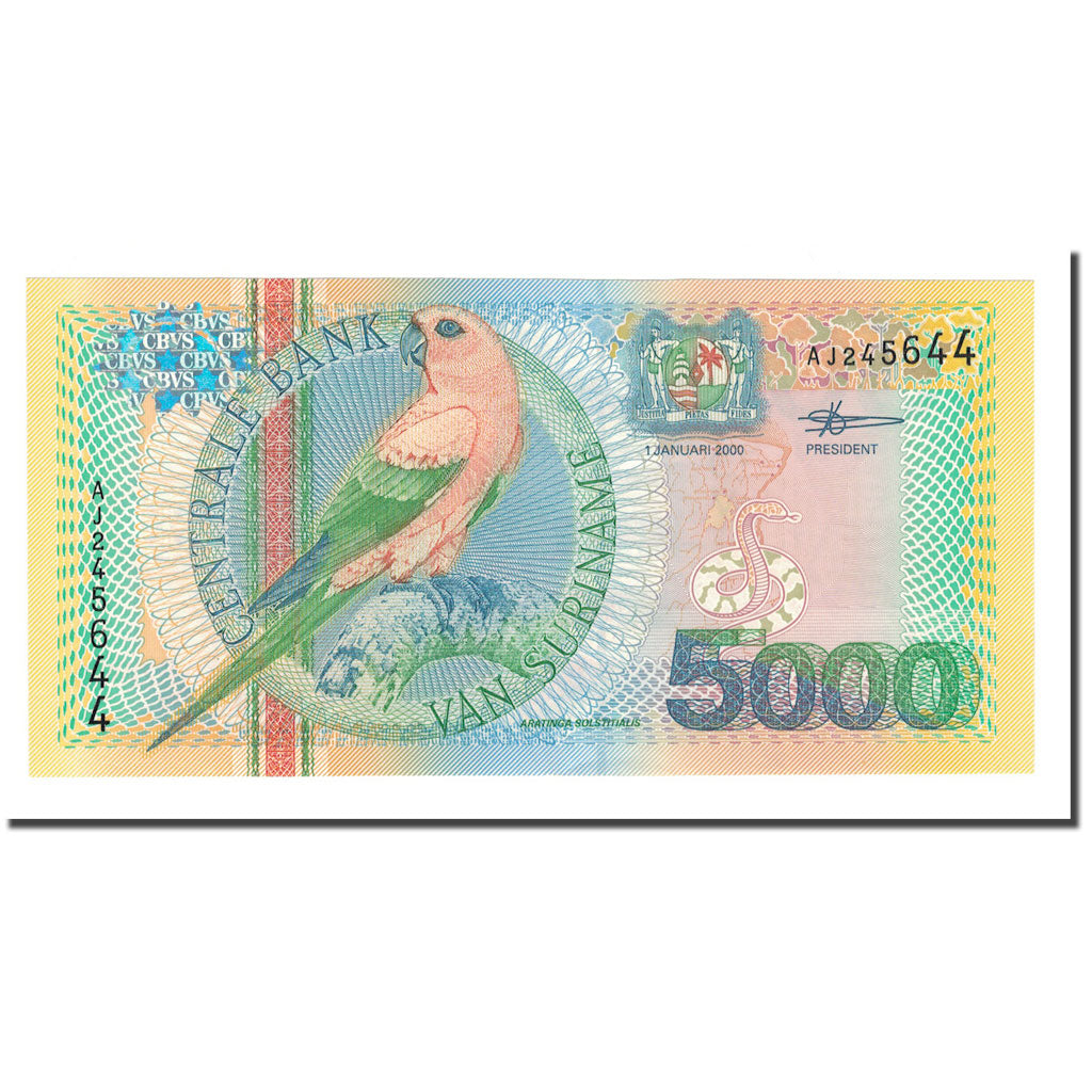 Geldschein, Surinam, 5000 Gulden, 2000, 2000-01-01, KM:152, UNZ