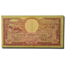 Banknote, Indonesia, 50 Rupiah, 1957, KM:50a, VG(8-10)