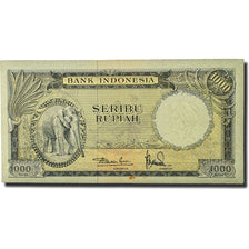Banknote, Indonesia, 1000 Rupiah, 1957, KM:53a, AU(50-53)