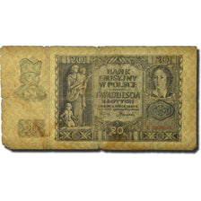 Banknote, Poland, 20 Zlotych, 1940, 1940-03-01, KM:95, VG(8-10)