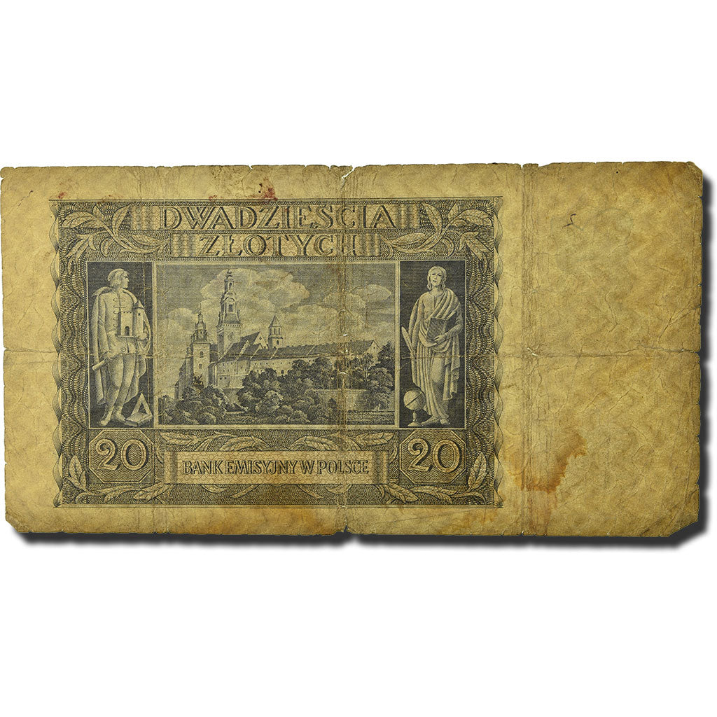 Banknote, Poland, 20 Zlotych, 1940, 1940-03-01, KM:95, VG(8-10)