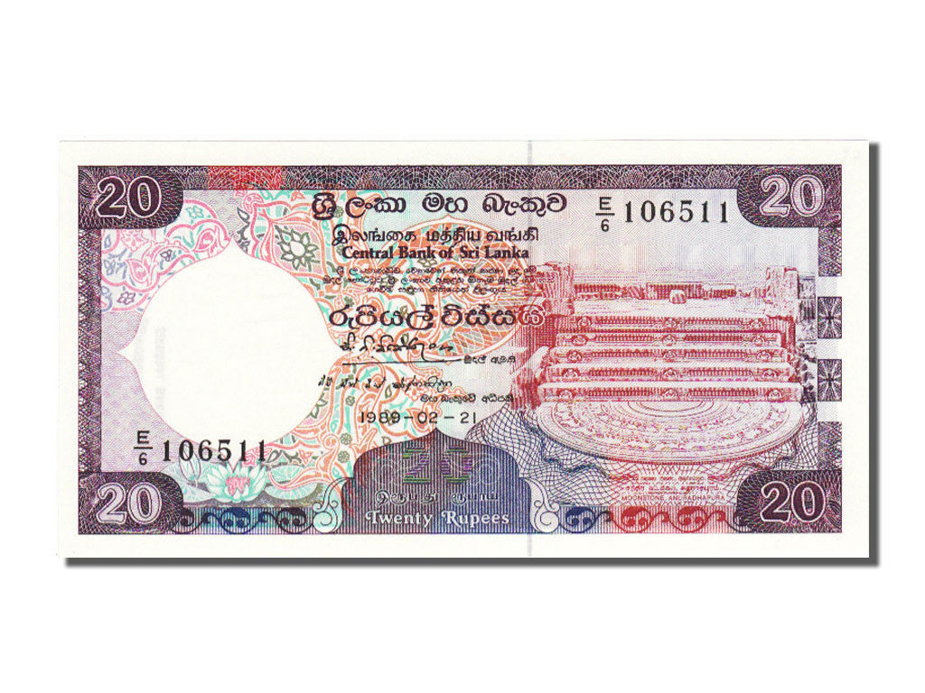 Banknote, Sri Lanka, 20 Rupees, 1989, 1989-02-21, UNC(65-70)