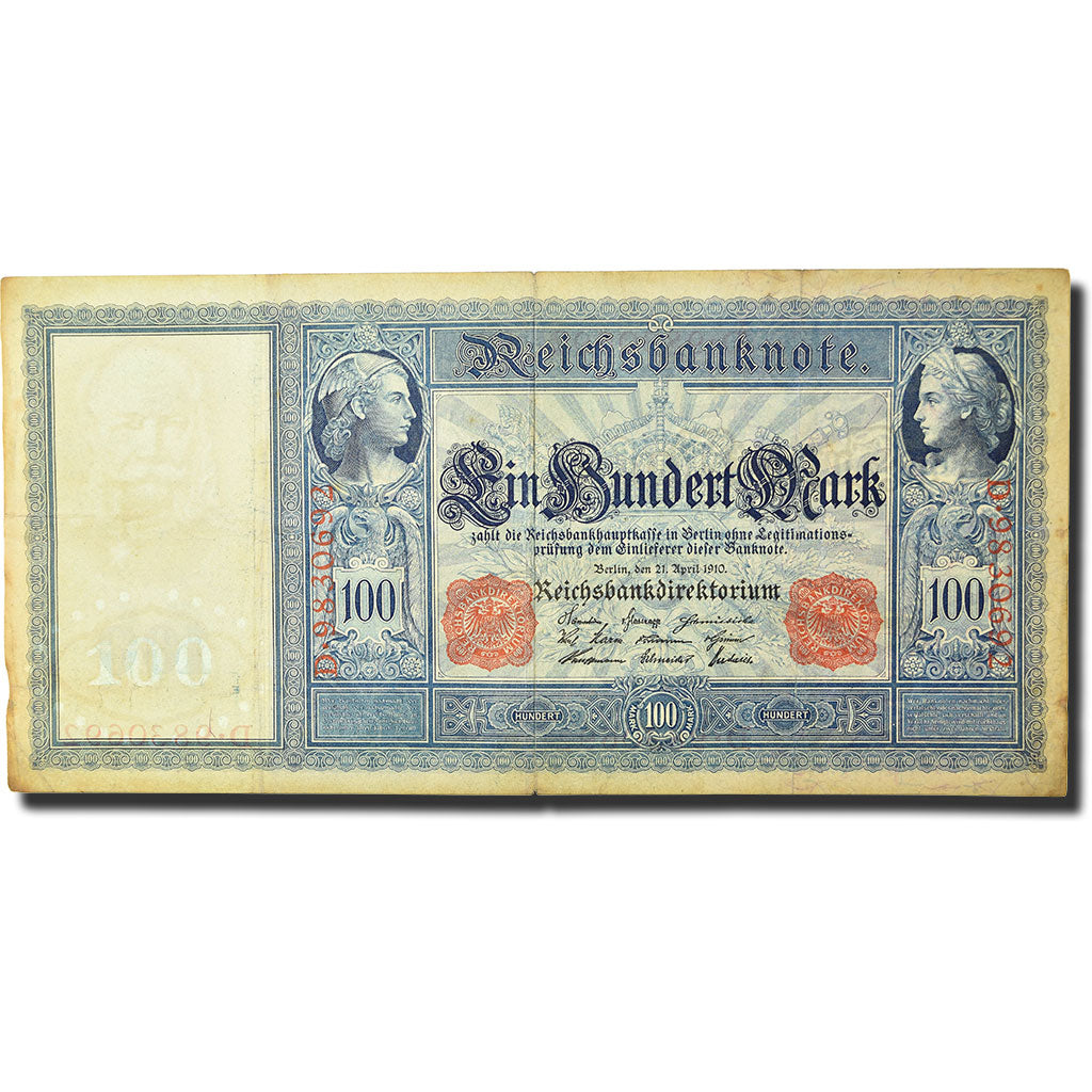 Banknote, Germany, 100 Mark, 1910, 1910-04-21, KM:42, VF(20-25)