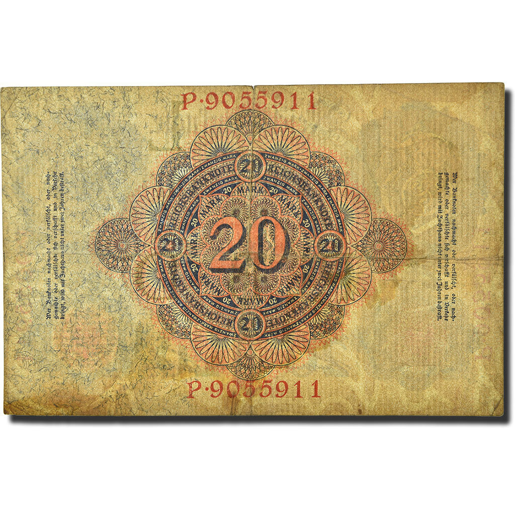 Banknote, Germany, 20 Mark, 1914, 1914-02-19, KM:46b, VG(8-10)