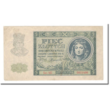Banknote, Poland, 5 Zlotych, 1941, 1941-08-01, KM:101, AU(50-53)