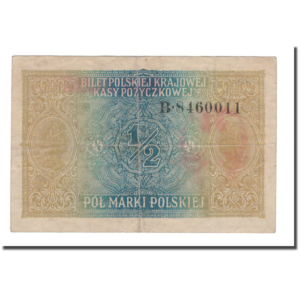 Geldschein, Polen, 1/2 Marki, 1917, KM:7, S+