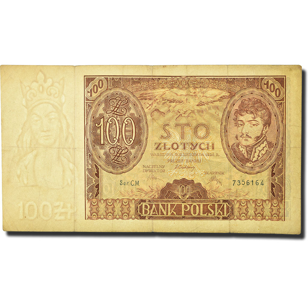 Billet, Pologne, 100 Zlotych, 1934, 1934-11-09, KM:75a, TTB