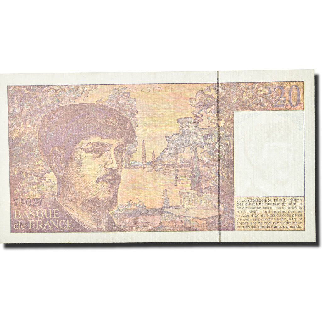 France, 20 Francs, 20 F 1980-1997 ''Debussy'', 1980-1997, 1995, AU(50-53)