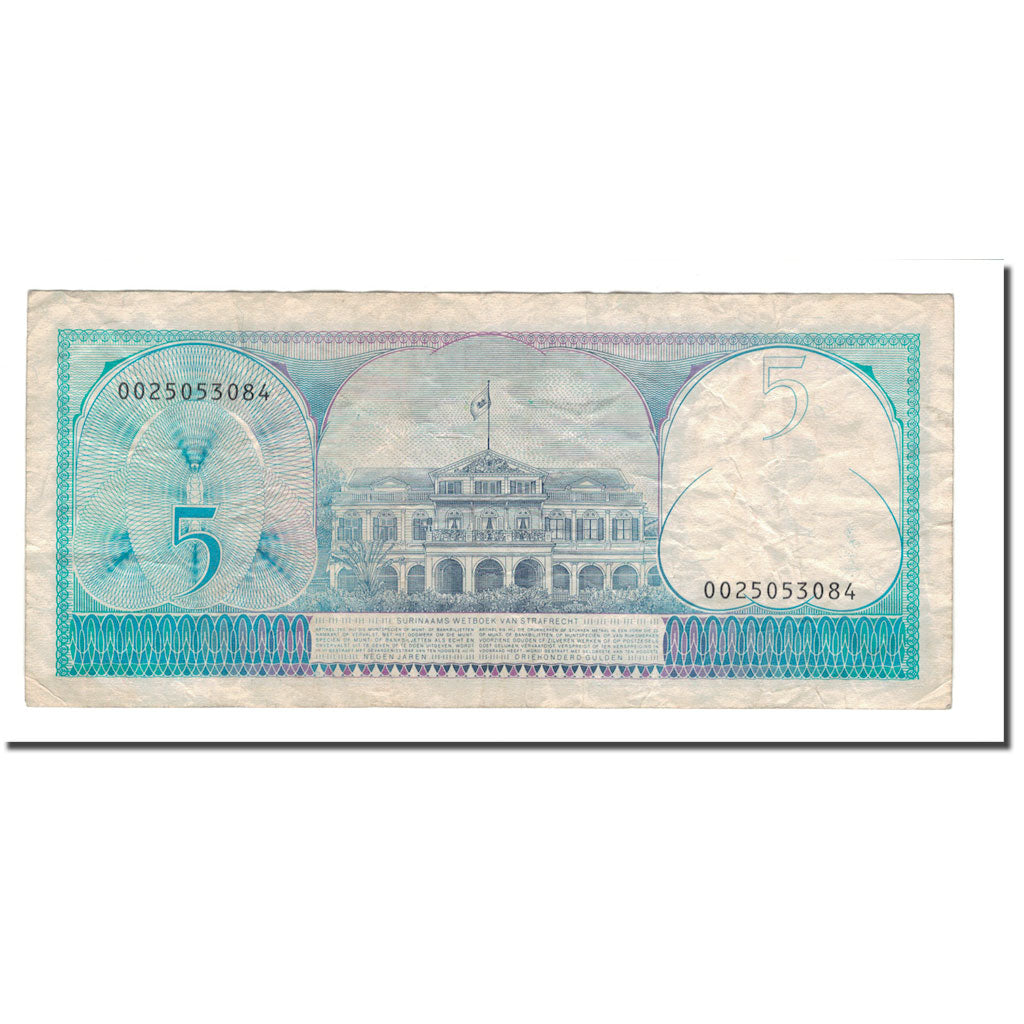 Biljet, Suriname, 5 Gulden, 1982, 1982-04-01, KM:125, TB