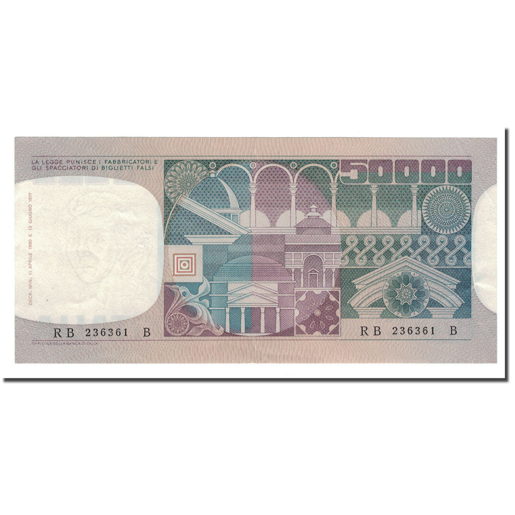Billet, Italie, 50,000 Lire, 1980, 1980-04-11, KM:107c, TTB