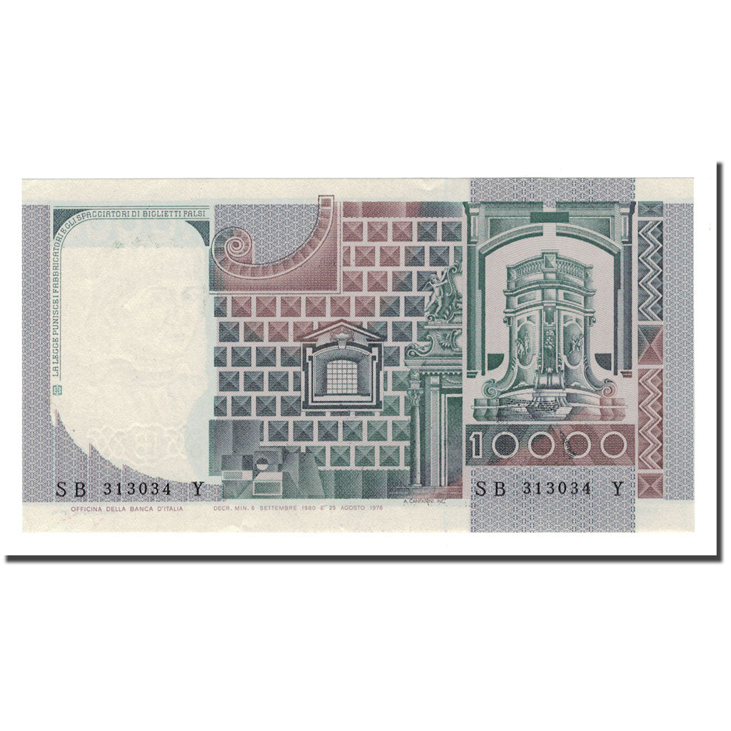 Billet, Italie, 10,000 Lire, 1976-1984, 1980-09-06, KM:106b, SPL