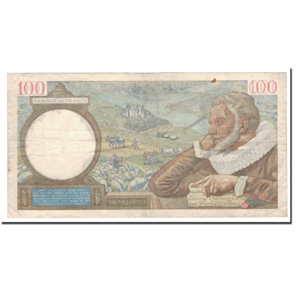 France, 100 Francs, 100 F 1939-1942 ''Sully'', 1940, 1940-08-01, EF(40-45)