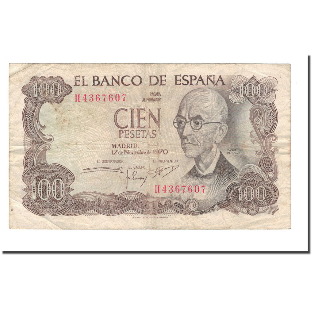 Banknote, Spain, 100 Pesetas, 1974, 1970-11-17, KM:152a, VF(20-25)