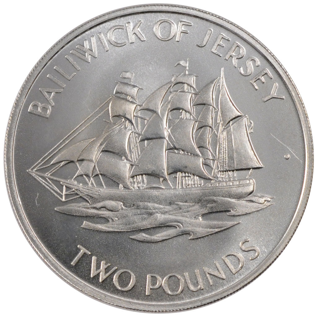 Jersey, Elizabeth II, 2 Pounds, 1972, SPL, Argento, KM:37
