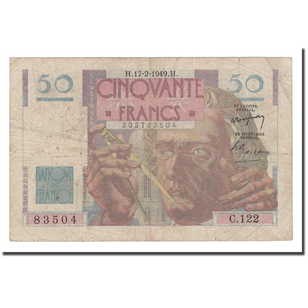 France, 50 Francs, 50 F 1946-1951 ''Le Verrier'', 1949, 1949-02-17, VF(20-25)