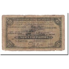 Banknote, Egypt, 25 Piastres, 1917-1951, 1943-05-17, KM:10c, VG(8-10)