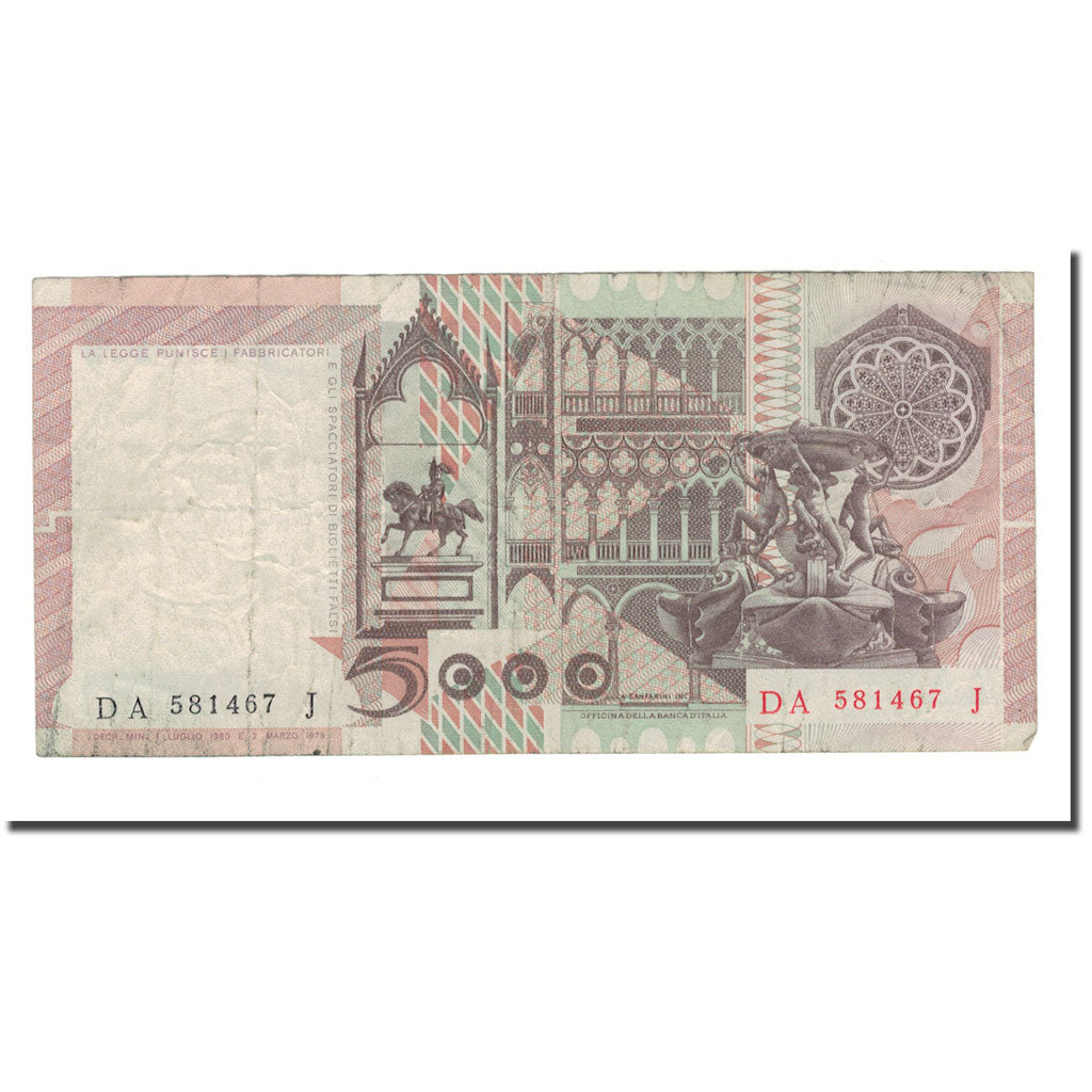 Banknote, Italy, 5000 Lire, 1979-1983, 1980-07-01, KM:105b, VF(20-25)