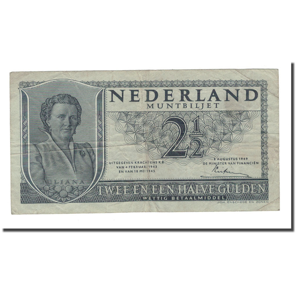 Banknote, Netherlands, 2 1/2 Gulden, 1949, 1949-08-08, KM:73, VF(20-25)