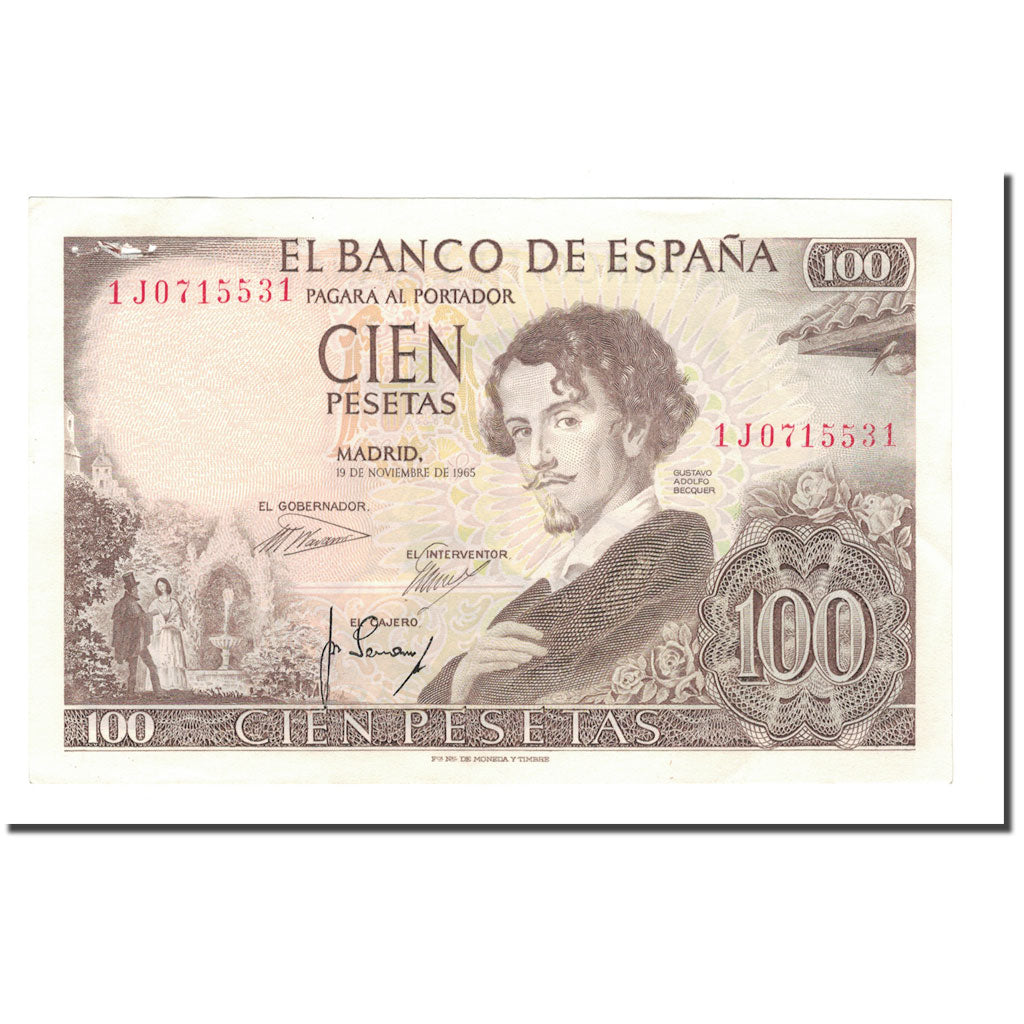 Banknote, Spain, 100 Pesetas, 1970, 1965-11-19, KM:150, AU(55-58)