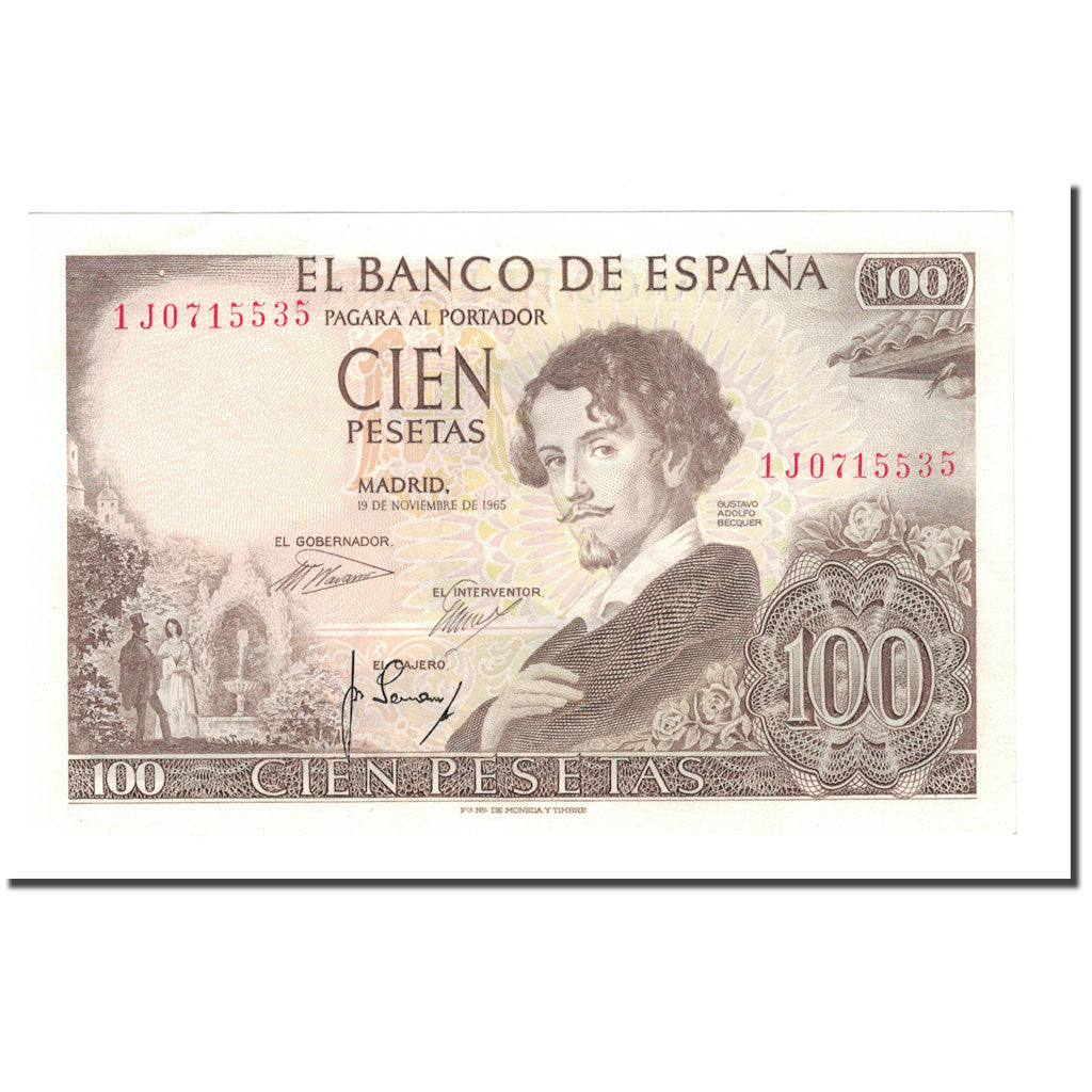 Banknote, Spain, 100 Pesetas, 1970, 1965-11-19, KM:150, UNC(63)