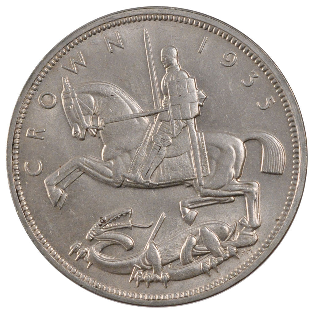 Coin, Great Britain, George V, Crown, 1935, MS(60-62), Silver, KM:842