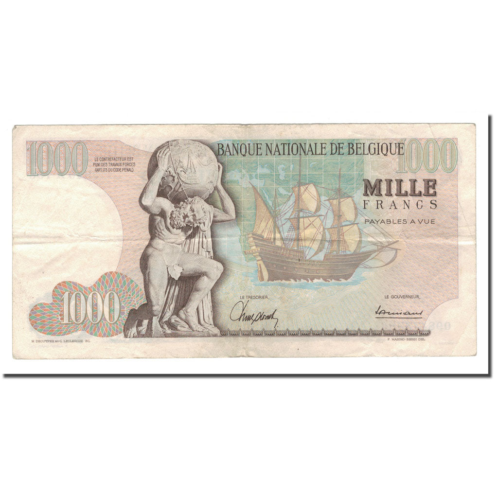 Banknote, Belgium, 1000 Francs, 1961-75, KM:136a, EF(40-45)