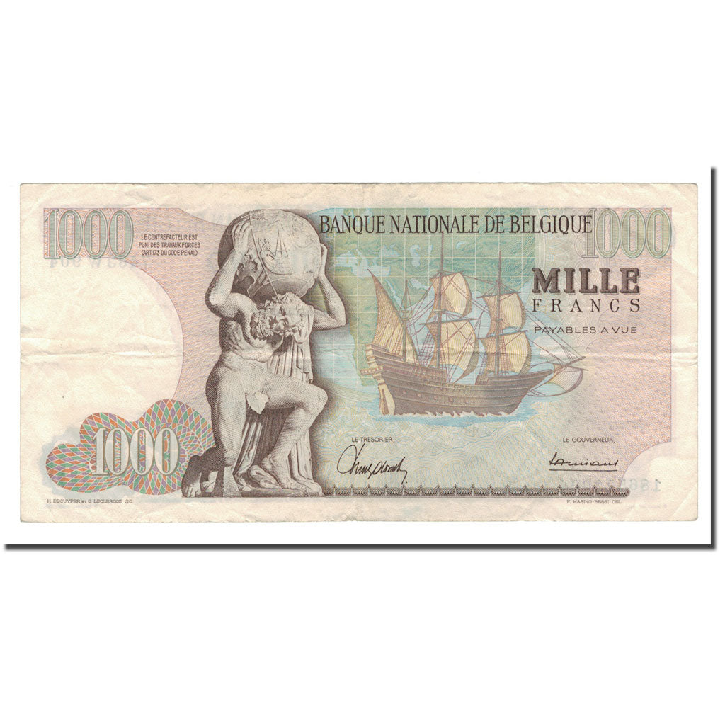 Banknote, Belgium, 1000 Francs, 1961-75, KM:136a, EF(40-45)