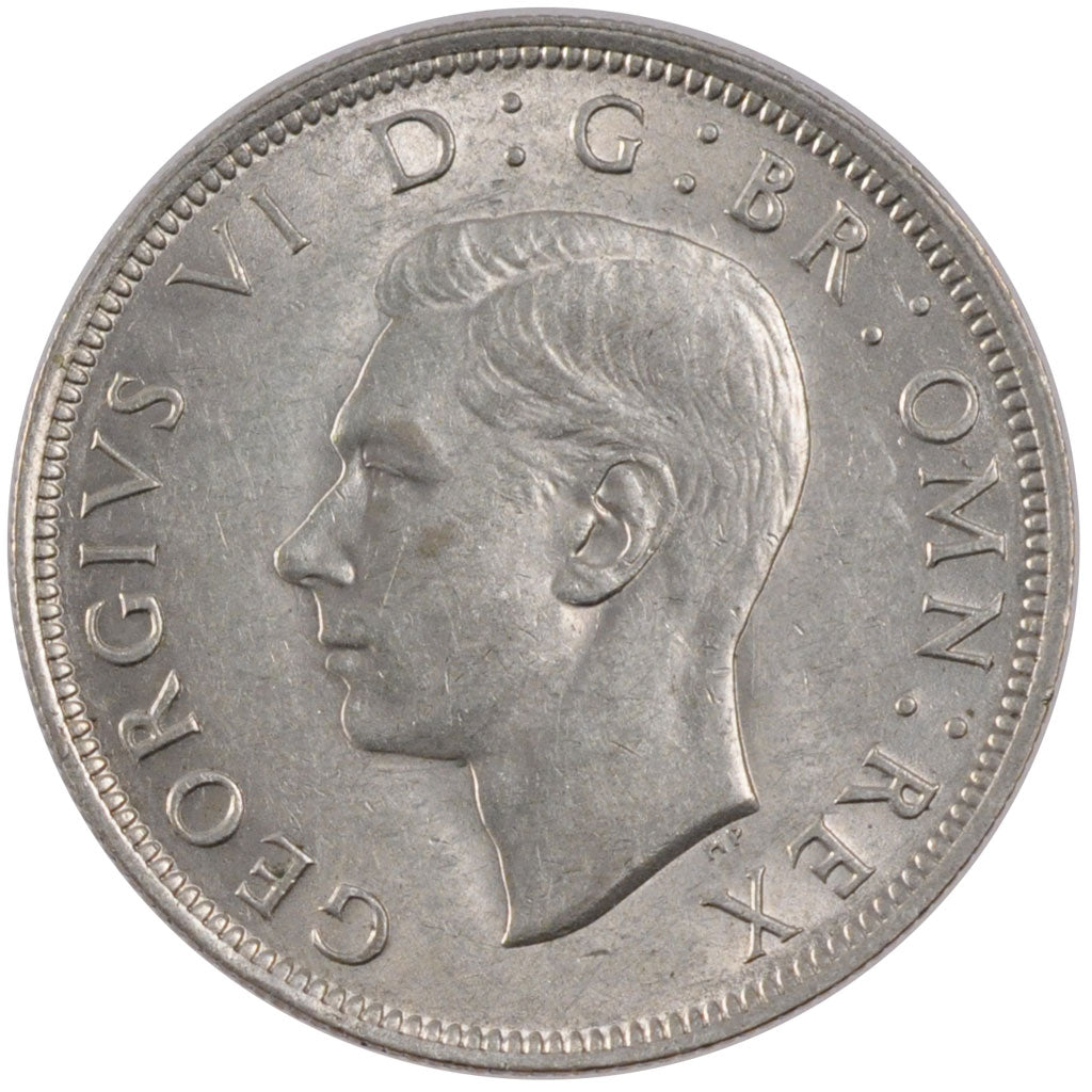 GREAT BRITAIN, 1/2 Crown, 1942, KM #856, AU(55-58), Silver, 32.3, 14.18