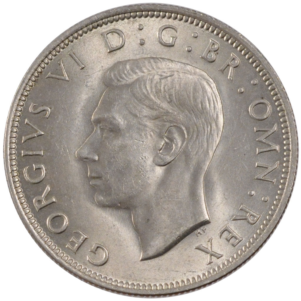 GREAT BRITAIN, 1/2 Crown, 1945, KM #856, MS(60-62), Silver, 32.3, 14.08