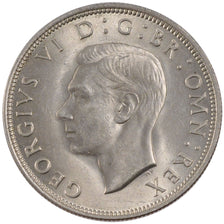 GREAT BRITAIN, 1/2 Crown, 1945, KM #856, MS(60-62), Silver, 32.3, 14.08