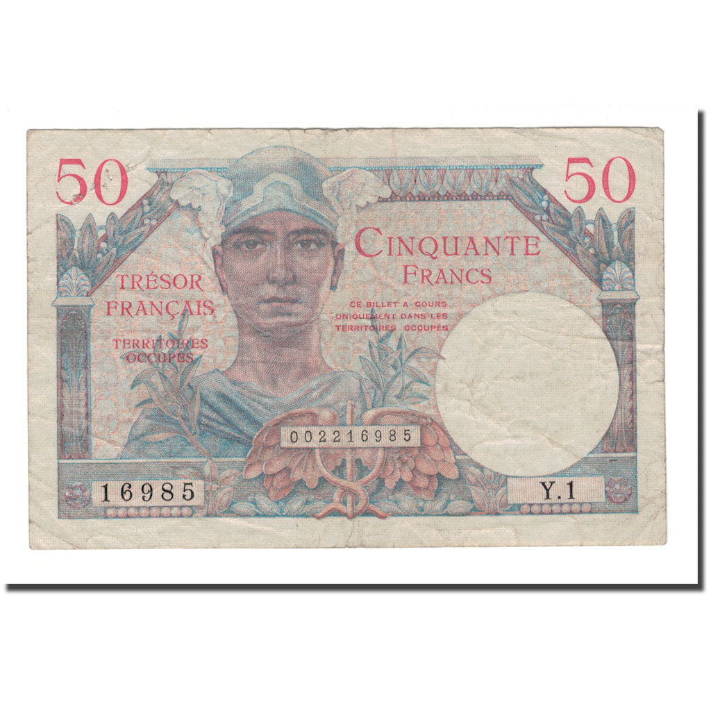 France, 50 Francs, 1947 French Treasury, 1947, F(12-15), Fayette:31.1, KM:M8