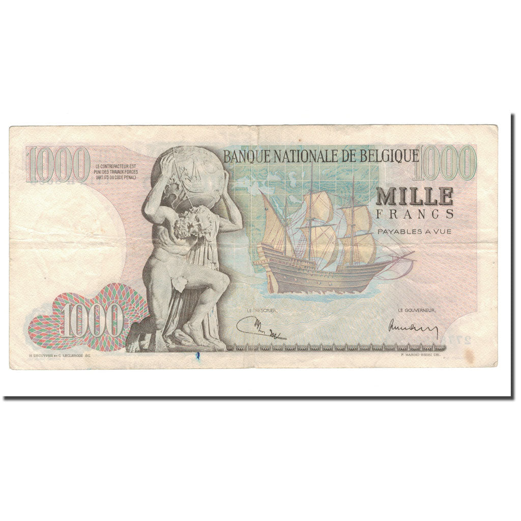 Banconote, Belgio, 1000 Francs, 1961-75, 1973-01-17, KM:136b, MB
