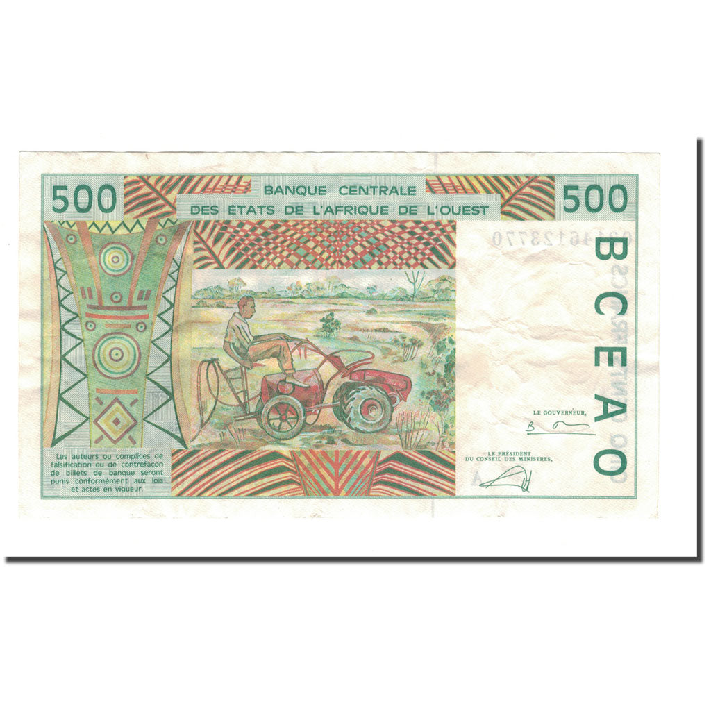 Biljet, West Afrikaanse Staten, 500 Francs, 1991-2002, 2002, KM:110Am, TTB