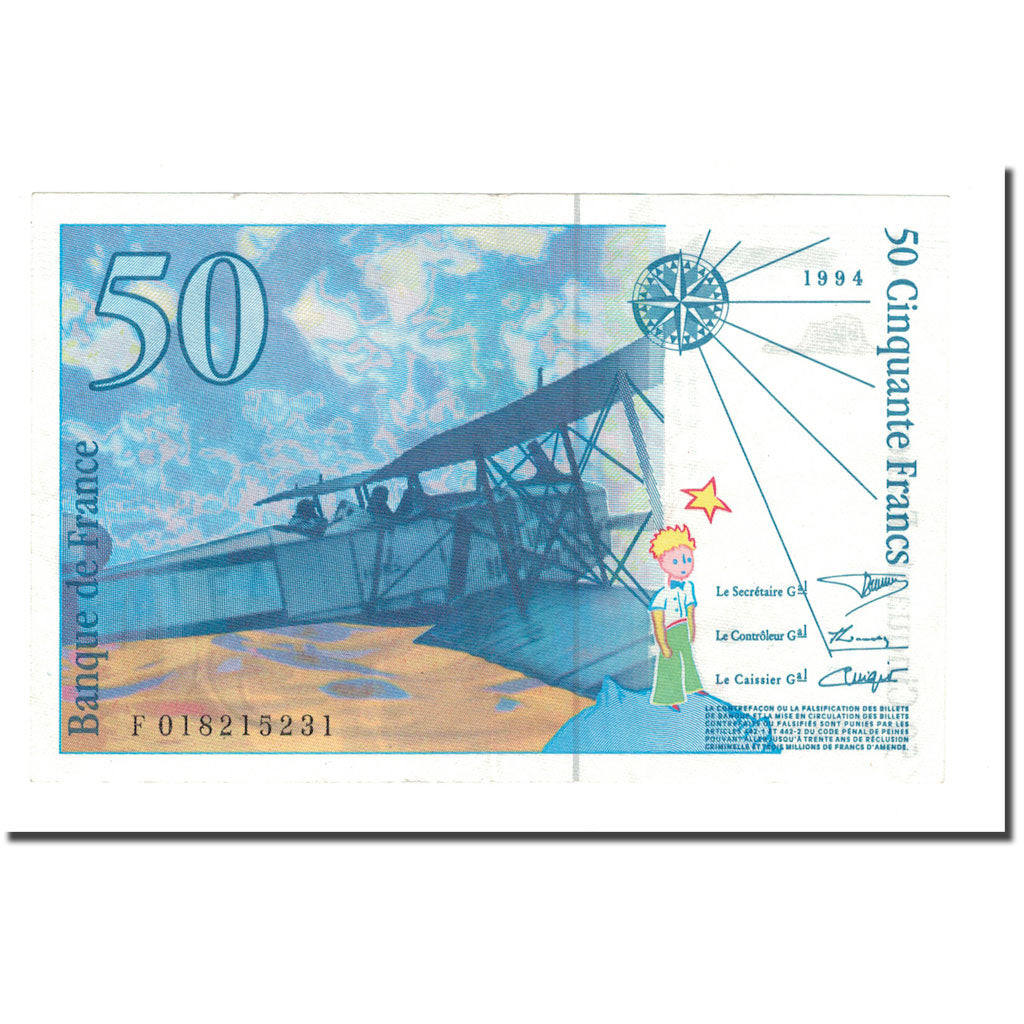 France, 50 Francs, 50 F 1992-1999 ''St Exupéry'', 1994, SUP, Fayette:73.1b