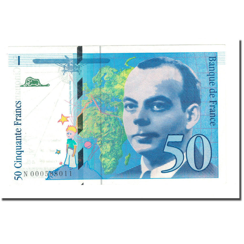 France, 50 Francs, 50 F 1992-1999 ''St Exupéry'', 1992, UNC(63), Fayette:72.1a
