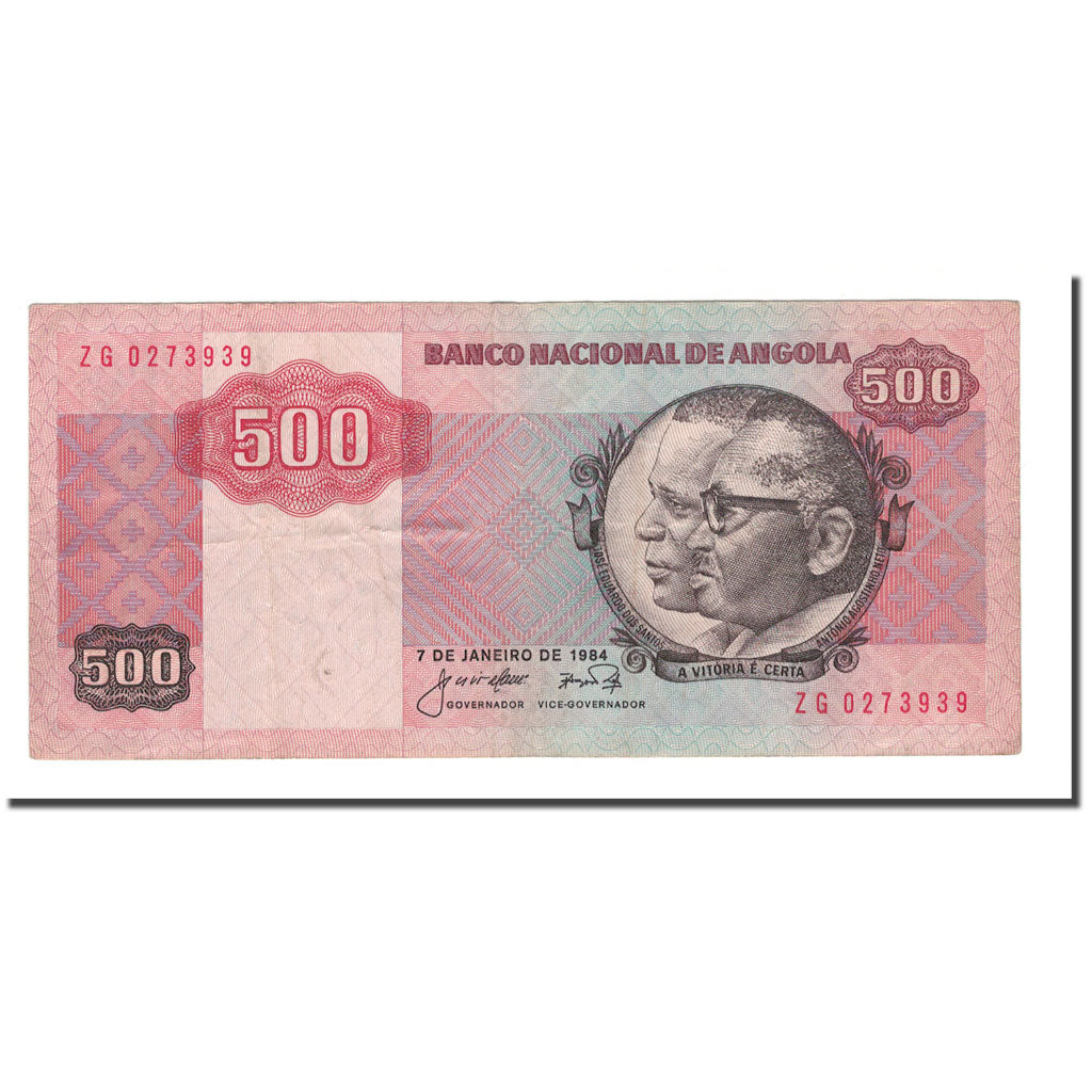 Banknote, Angola, 500 Kwanzas, 1984, 1984-01-07, KM:120A, VF(20-25)